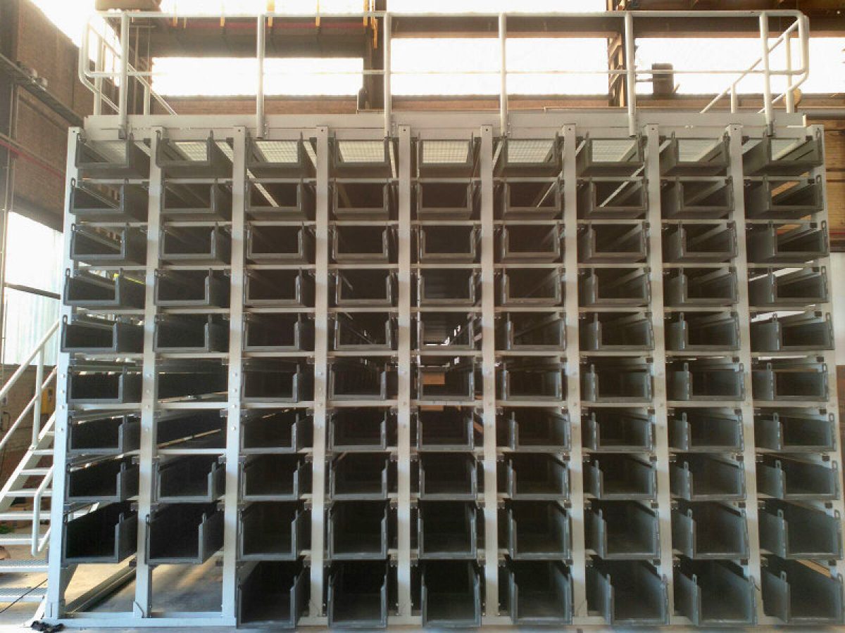 Sistema compacto de almacenamiento de perfiles largos